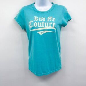 Vintage Y2K Juicy Couture Kiss My Couture Graphic Tee TShirt Top Small 2000s